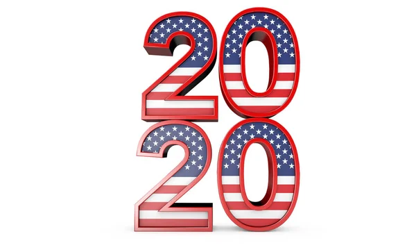 Zeichen der Präsidentschaftswahlen in den Vereinigten Staaten von Amerika 2020. 3D-Darstellung — Stockfoto