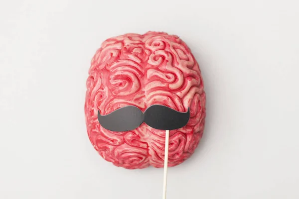 Cerebro humano con accesorios de comedia — Foto de Stock