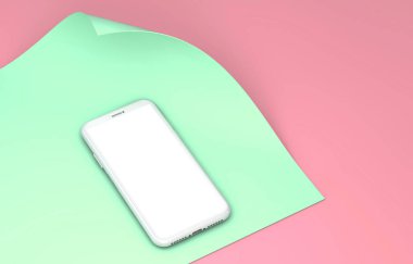 Modern çerçevesiz akıllı telefon boş ekran şablonu. soyut tren