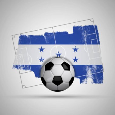 Grunge bayrağı ile Honduras bayrak futbol arka plan, futbol sahası