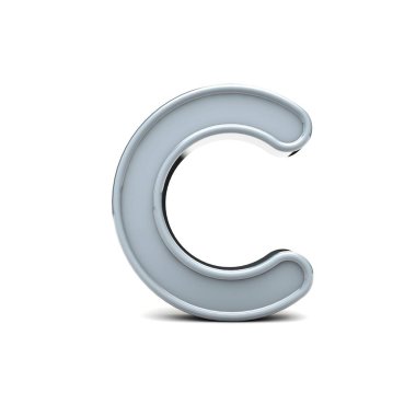 C harfi büyük harfle beveled. 3d Rendering