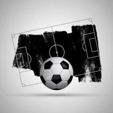 Futbol sahası ve futbol topu ile Grunge futbol arka plan