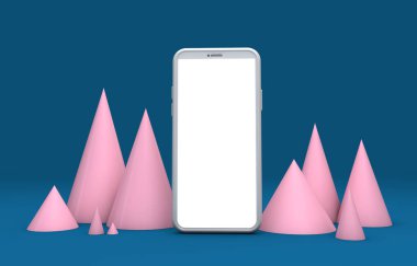 Modern çerçevesiz akıllı telefon boş ekran şablonu. soyut tren