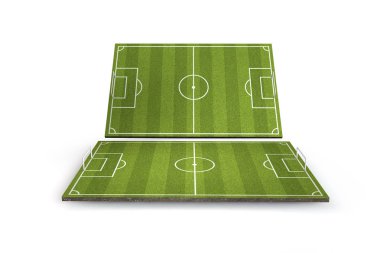 Futbol, futbol sahası. 3d Rendering