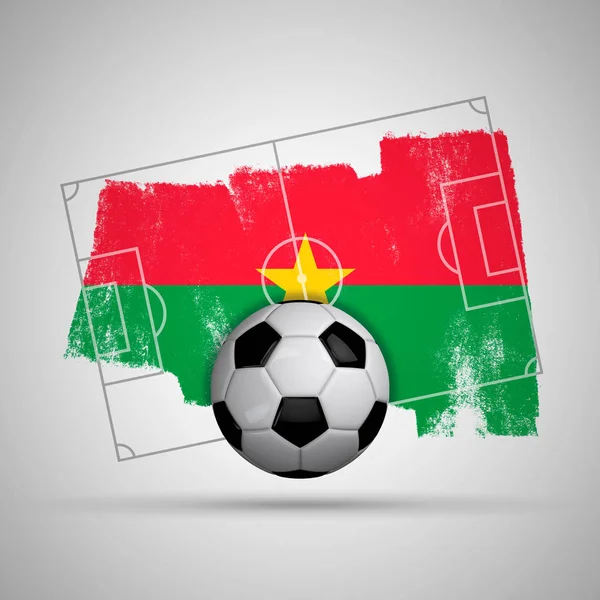 Burkina Faso flag soccer background with grunge flag, football p