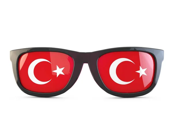 Gafas de sol bandera de Turquía. Renderizado 3D — Foto de Stock