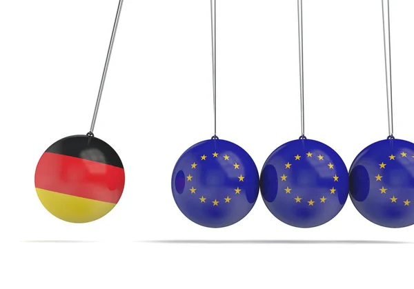 Německo a Evropský koncept politického vztahu. 3D re — Stock fotografie