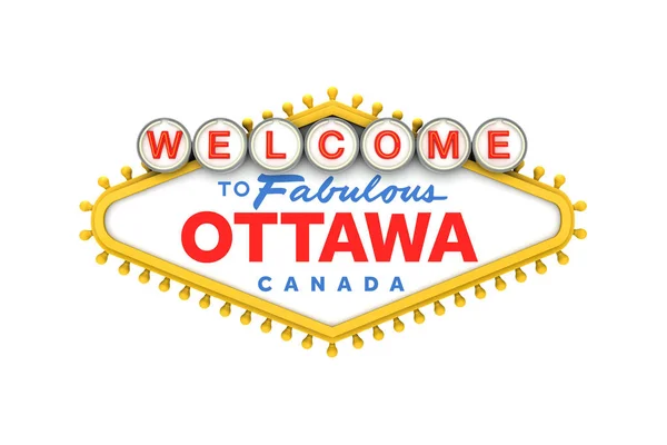 Bienvenido a Ottawa, Canadá registrarse en classic las vegas style design —  Fotos de Stock