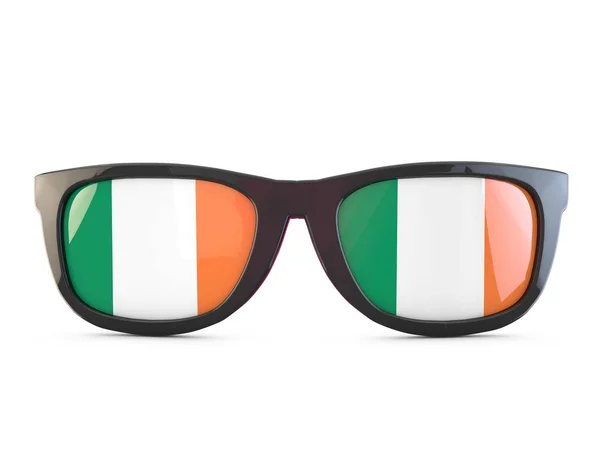 Irland flagga solglasögon. 3D-rendering — Stockfoto