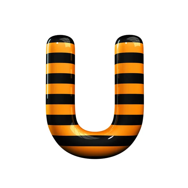 Orange and black striped hallowen letter U — Stock Photo, Image