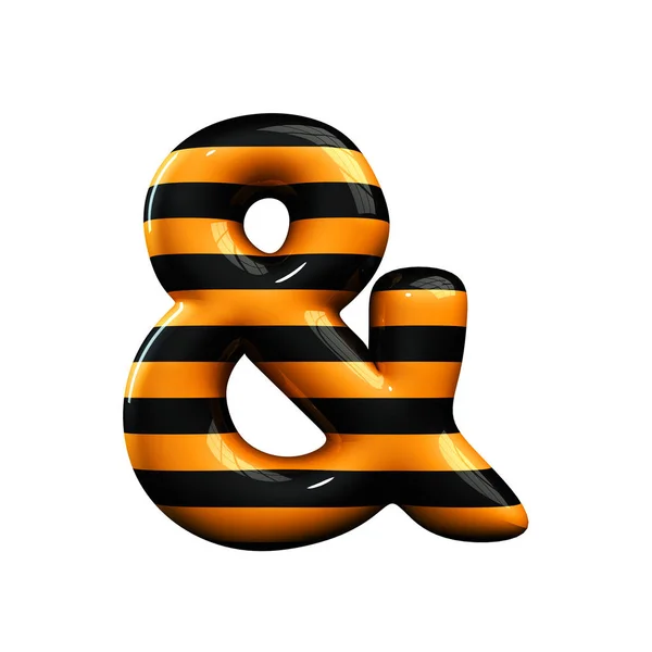 Orange and black striped hallowen ampersand symbol — Stock Photo, Image