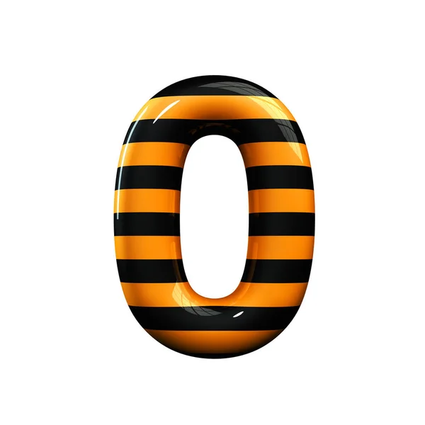 Orange and black striped hallowen number 0 — Stock Photo, Image