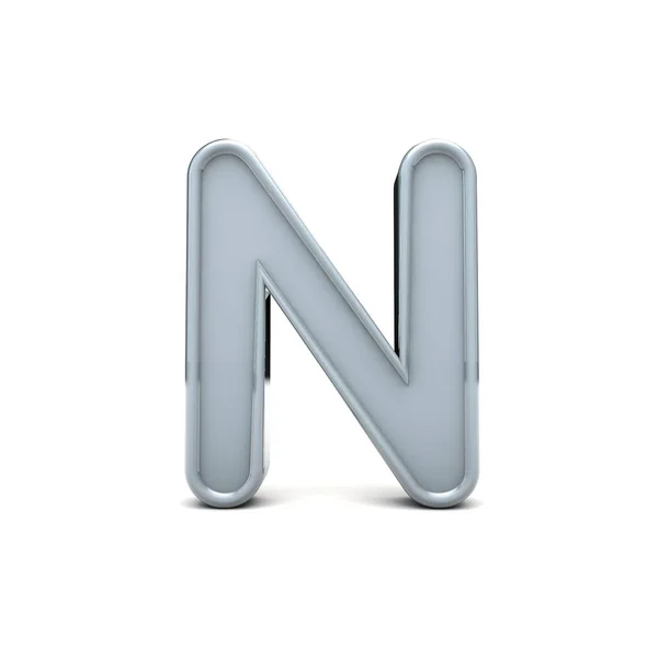 Letra N mayúscula biselada. Renderizado 3D — Foto de Stock
