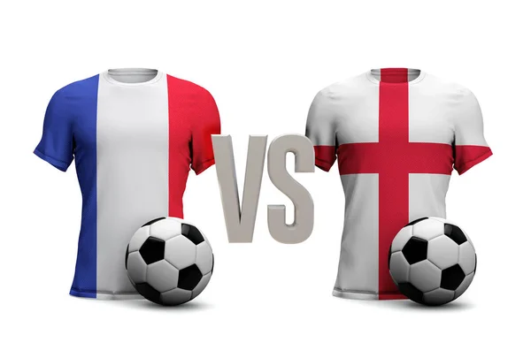 England versus France soccer match. 3D Rendering — Stock Photo, Image