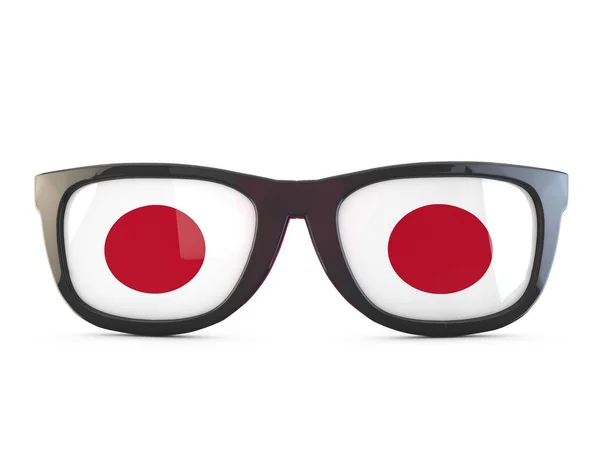 Солнечные очки под японским флагом. 3D рендеринг — стоковое фото
