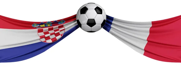 Croatia versus France soccer match. 3D Rendering — Stock Photo, Image