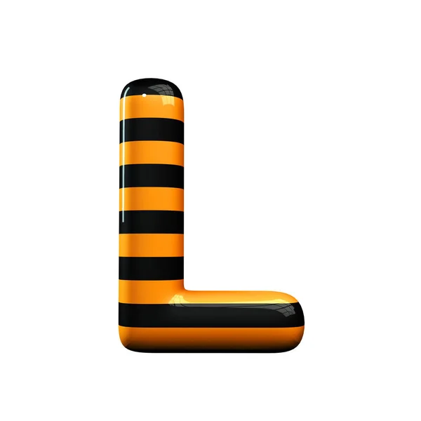 Orange and black striped hallowen letter L — Stock Photo, Image