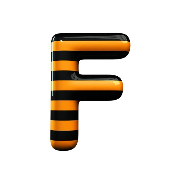 Orange and black striped hallowen letter F — Stock Photo, Image