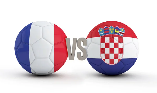 Croazia contro Francia partita di calcio. Rendering 3D — Foto Stock