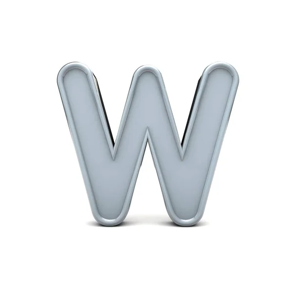 Letter W beveled capital letter. 3D Rendering — Stock Photo, Image