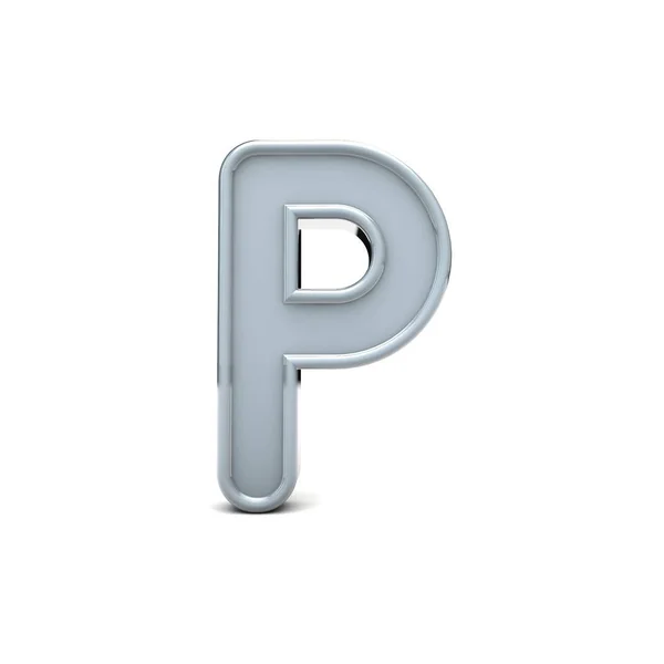 Letter P beveled capital letter. 3D Rendering — Stock Photo, Image