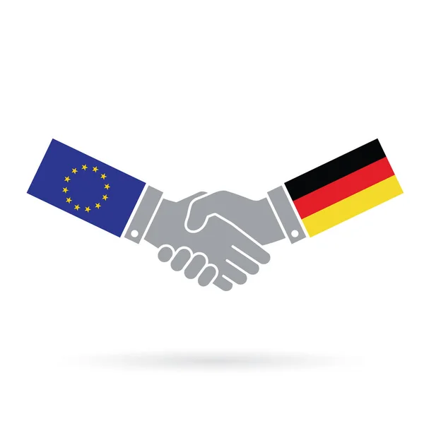 União Europeia e Alemanha handshake acordo de negócios . — Fotografia de Stock