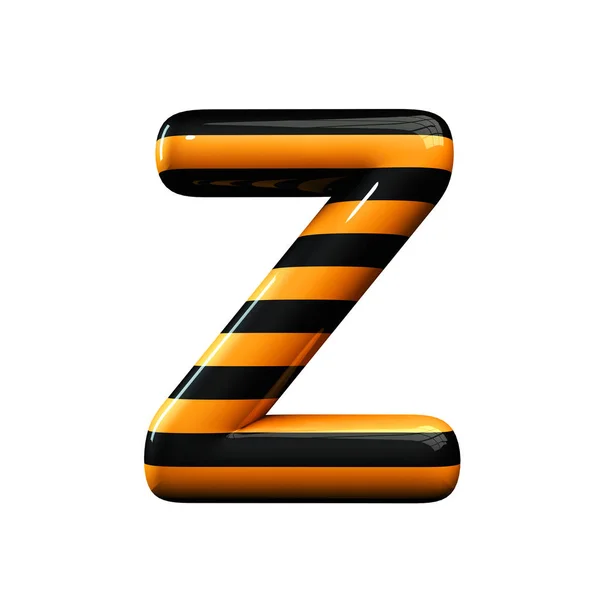 Помаранчева і чорна смугаста латунна літера Z — стокове фото