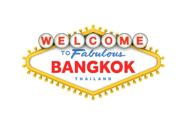 Witamy w Bangkoku, Tajlandia znak w klasycznym stylu Las Vegas des — Zdjęcie stockowe