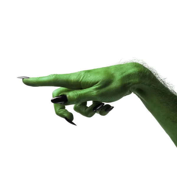 Halloween groene heksen of Zombie monster hand — Stockfoto