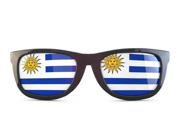 Gafas de sol bandera de Uruguay. Renderizado 3D — Foto de Stock