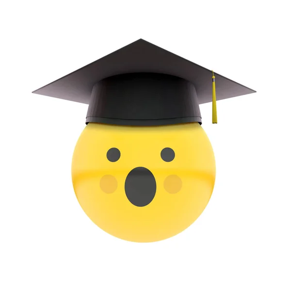 Emoji graduación con una gorra de graduación tradicional. Educación —  Fotos de Stock