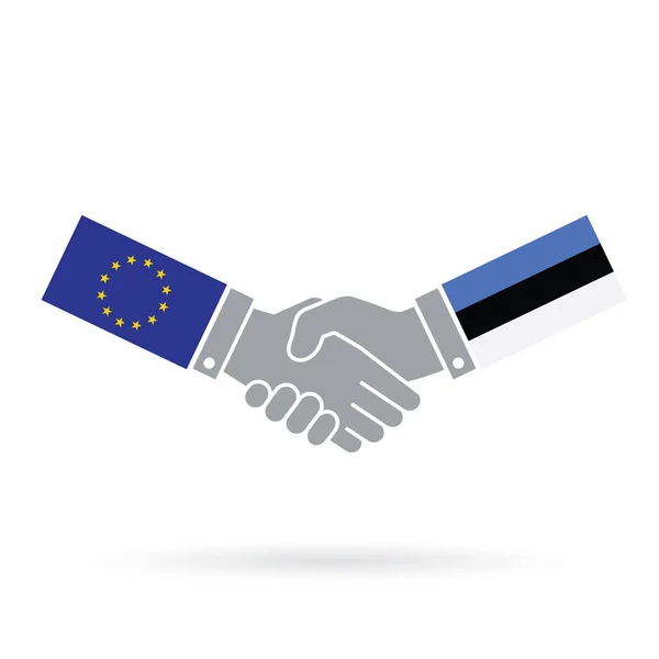 Handshake Business Agreement Europese Unie en Estland. — Stockfoto