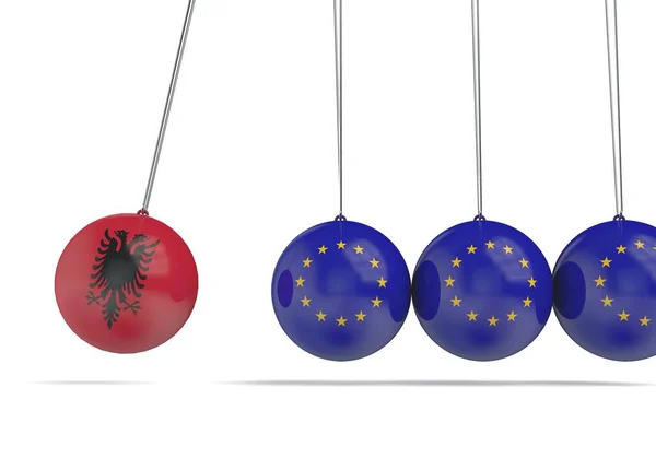 Albánie a Evropský koncept politického vztahu. 3D re — Stock fotografie