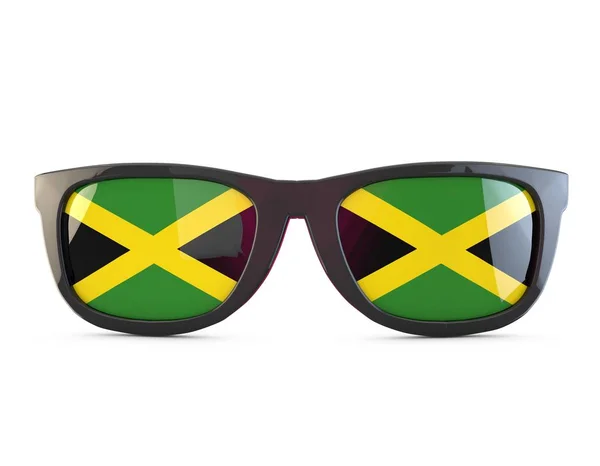 Jamaica flagga solglasögon. 3D-rendering — Stockfoto