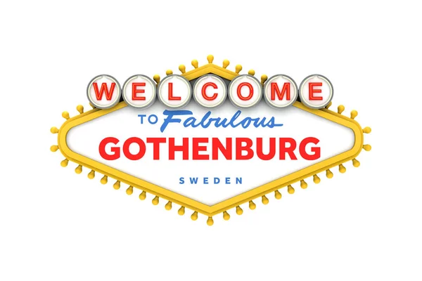 Welkom in Göteborg, Zweden Sign in Classic Las Vegas style de — Stockfoto