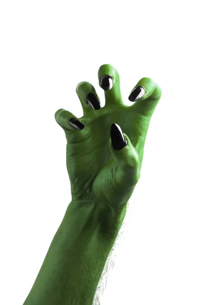 Halloween grüne Hexen oder Zombie-Monster Hand — Stockfoto