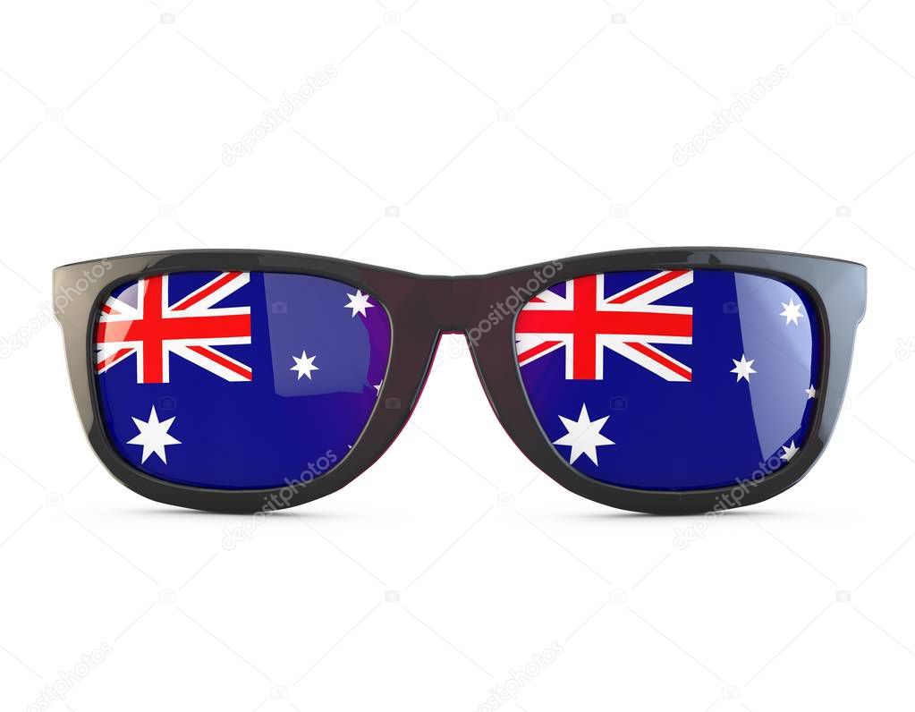 Australia flag sunglasses. 3D Rendering