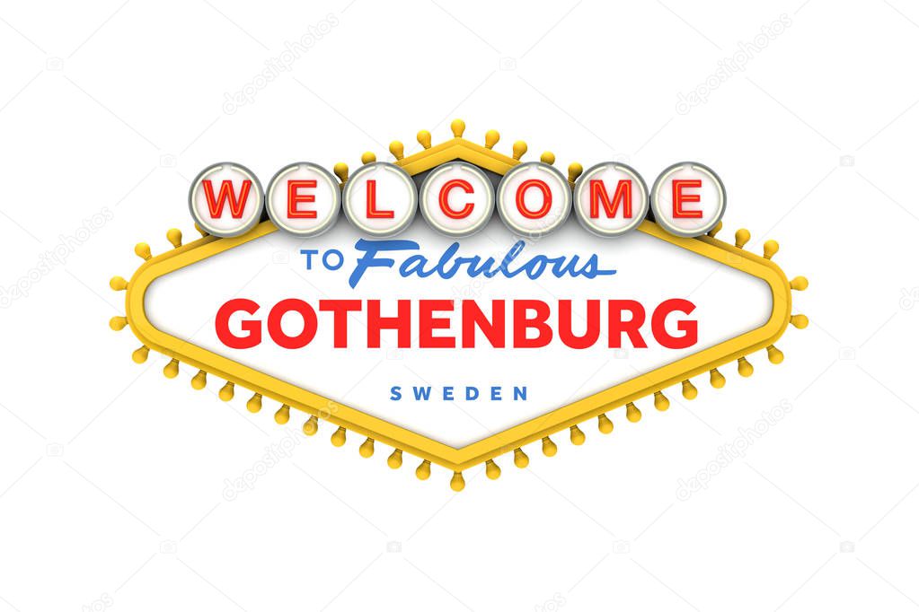 Welcome to Gothenburg, Sweden sign in classic las vegas style de