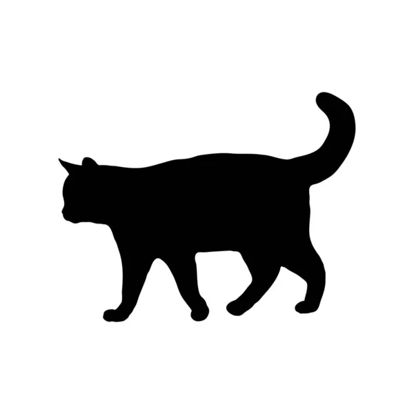 Katze Schwarz Einfaches Symbol — Stockvektor