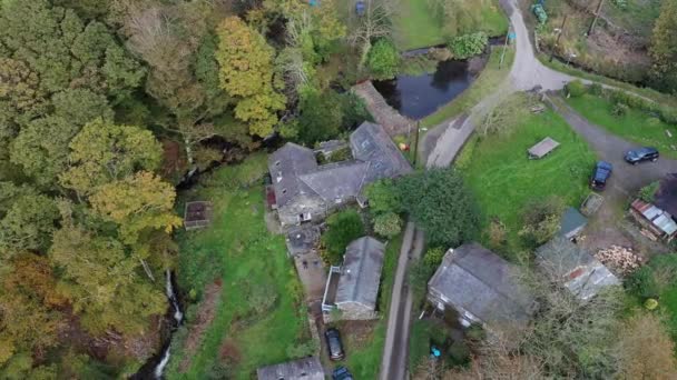 Vue Aérienne Maisons Dans Village Rural Angleterre — Video