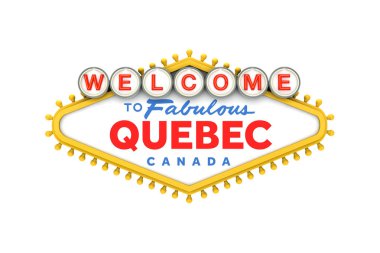 Hoşgeldiniz Quebec, Kanada klasik las vegas tarzı tasarım işareti