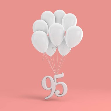 95 numara parti kutlama. Numara beyaz bir demet bağlı