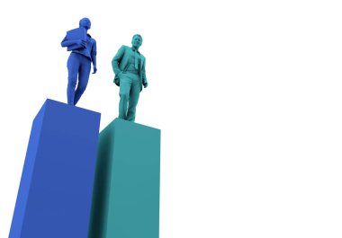 Cinsiyet eşitliği kavramı. İş kadını ve işadamı iki
