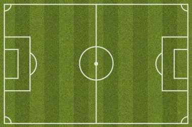 Futbol, futbol sahası. 3d Rendering