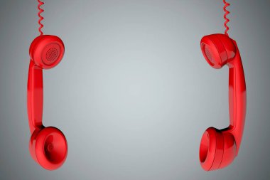 Vintage telefon ahize alıcı arka plan. 3d render