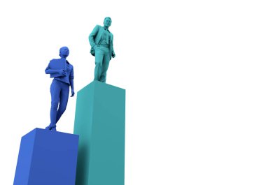 Cinsiyet eşitliği kavramı. İş kadını ve işadamı iki