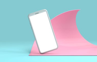Modern çerçevesiz akıllı telefon boş ekran şablonu. soyut tren