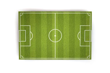 Futbol, futbol sahası. 3d Rendering