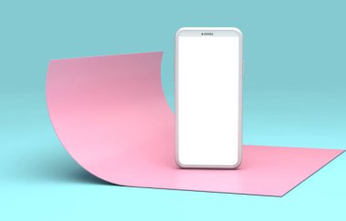 Modern çerçevesiz akıllı telefon boş ekran şablonu. soyut tren