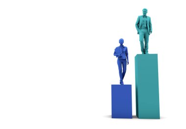 Cinsiyet eşitliği kavramı. İş kadını ve işadamı iki